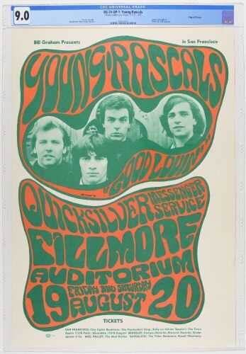 1966 BG-24 Young Rascals Fillmore Auditorium Poster CGC 9.0