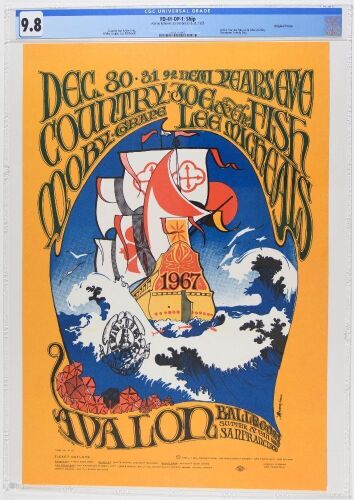 1966 FD-41 Country Joe Moby Grape Avalon Ballroom Poster CGC 9.8