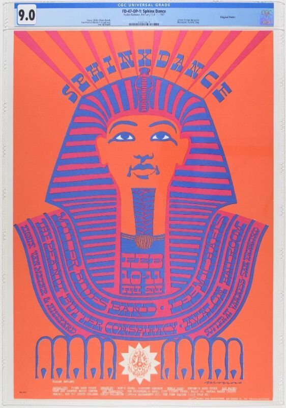 1967 FD-47 Miller Blues Band Avalon Ballroom Poster CGC 9.0