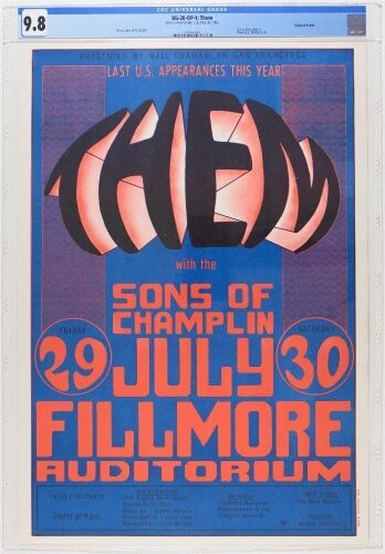 1966 BG-20 Them Van Morrison Fillmore Auditorium Poster CGC 9.8
