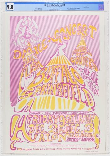 1966 FD-37 Buffalo Springfield Daily Flash Avalon Ballroom Poster CGC 9.8