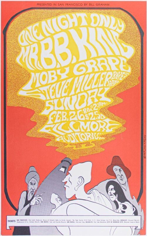 1967 BG-52 Moby Grape B. B. King Fillmore Poster Near Mint 87