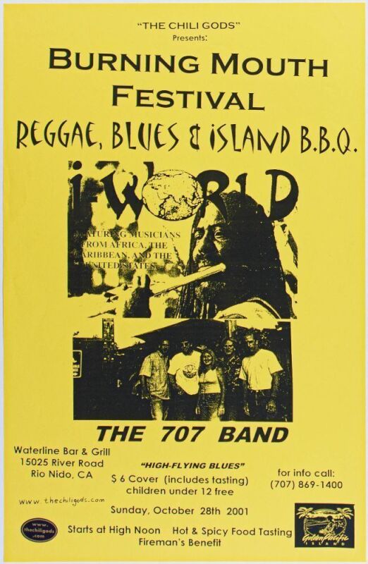 2001 The 707 Band Burning Mouth Festival The Waterline Bar & Grill Rio Nido Poster Mint 91