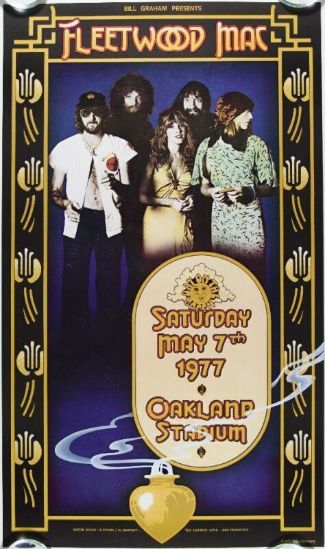 1977 Fleetwood Mac Oakland Stadium Poster Mint 91