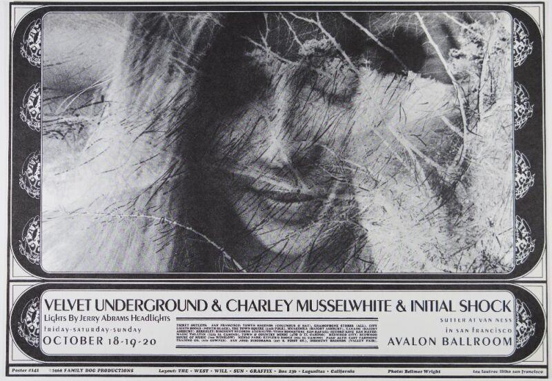 1968 FD-142 Velvet Underground Avalon Ballroom Poster Mint 91