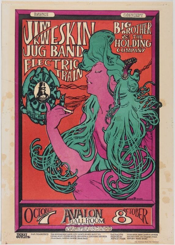 1966 FD-29 Big Brother Janis Joplin Avalon Ballroom Poster Extra Fine 63