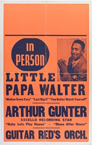 1955 Little Papa Walter Hatch Show Print Tour Blank Poster Extra Fine 63