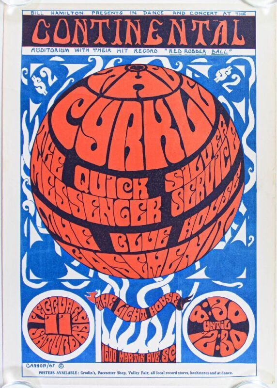 1967 The Cirkle The Continental Ballroom Poster Excellent 75