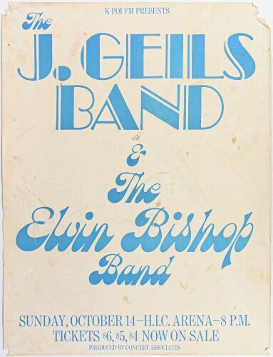 1973 J. Geils Band The Elvin Bishop Band Honolulu International Center Arena Fine 53