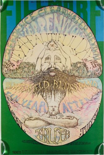 1968 BG-127 Creedence Clearwater Revival Fillmore Auditorium Poster Excellent 71