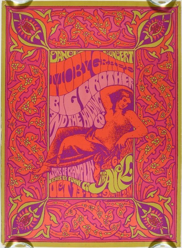 1967 AOR-2.311 Big Brother Janis Joplin Moby Grape The Ark Poster Extra Fine 61
