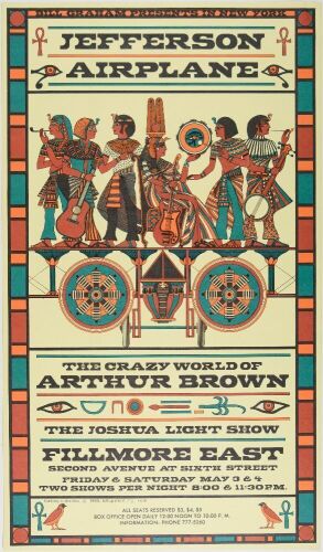 1968 AOR-2.92 Jefferson Airplane Fillmore East Poster Near Mint 89