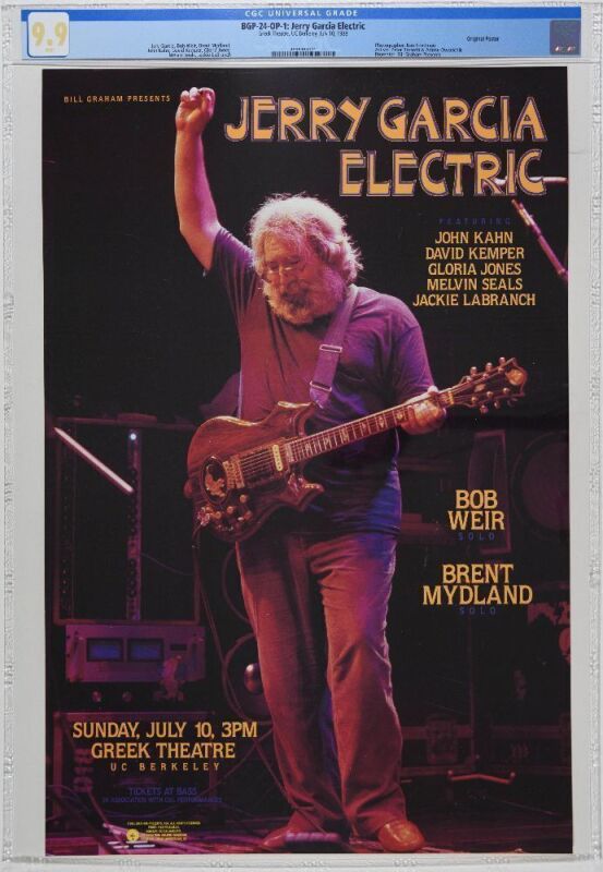 1988 BGP-24 Jerry Garcia Band The Greek Theatre Berkeley Poster CGC 9.9