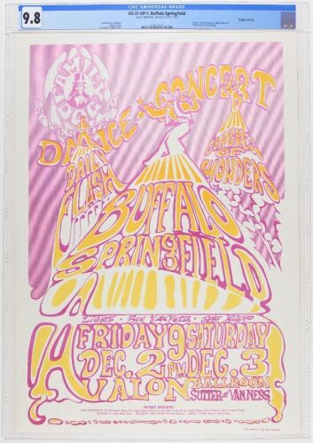 1966 FD-37 Buffalo Springfield Daily Flash Avalon Ballroom Poster CGC 9.8