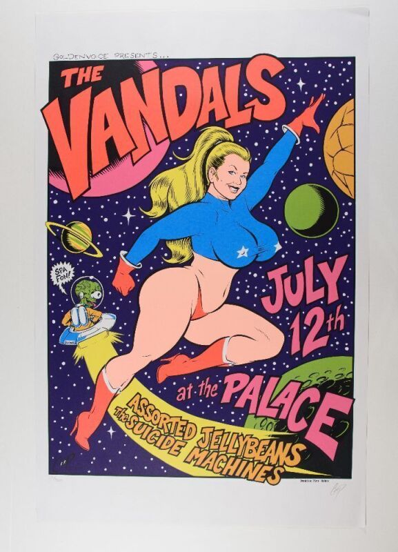 1996 The Vandals The Palace LE Signed Coop Poster Near Mint 81