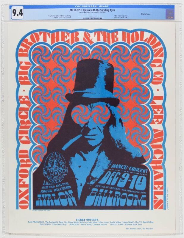 1966 FD-38 Big Brother Janis Joplin Oxford Circle Avalon Ballroom Poster CGC 9.4