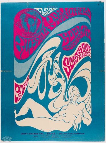 1967 Buffalo Springfield The San Jose Civic Auditorium Poster Extra Fine 69