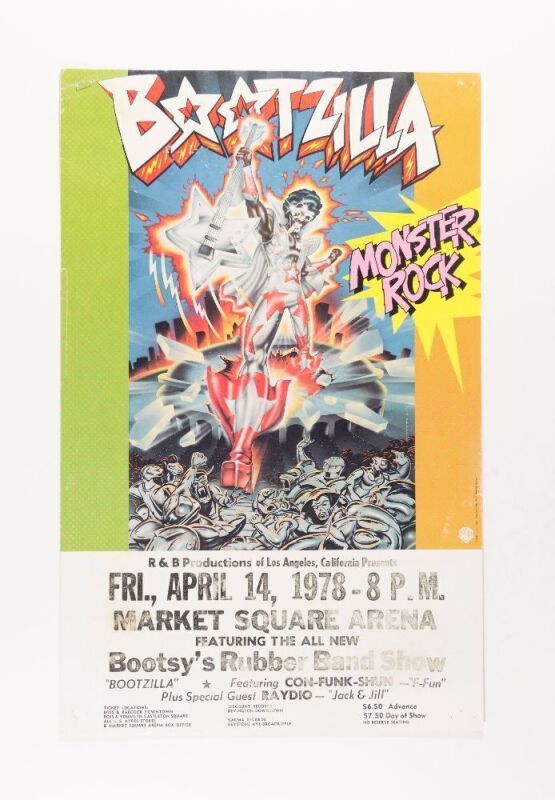 1978 Bootsy's Rubber Band Show Market Square Arena Indianapolis Poster Extra Fine 65