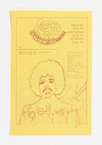1969 Jimi Hendrix Ike & Tina Turner Steppenwolf Newport Devonshire Downs Handbill Near Mint 87