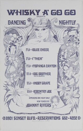 1967 Big Brother Janis Joplin Blue Cheer Them Moby Grape The Whisky A Go-Go West Hollywood Handbill Near Mint 89