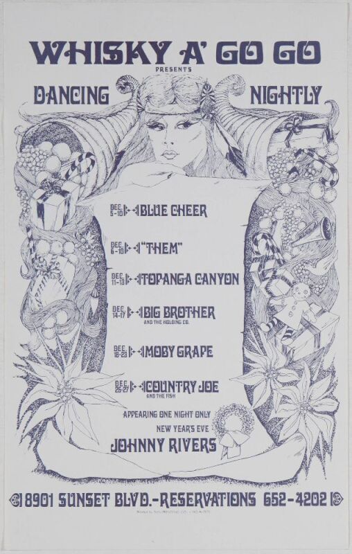 1967 Big Brother Janis Joplin Blue Cheer Them Moby Grape The Whisky A Go-Go West Hollywood Handbill Near Mint 89