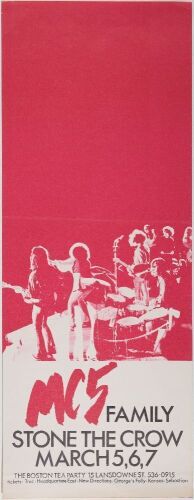 1970 MC5 Family Stone The Crow The Boston Tea Party Poster Excellent 79