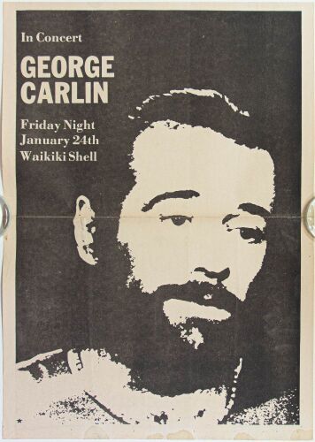 1975 George Carlin Waikiki Shell Honolulu Poster Excellent 75