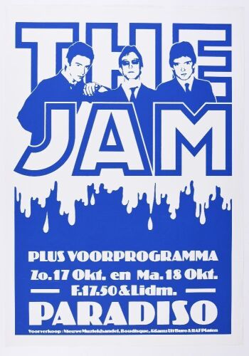 1982 The Jam Paul Weller The Paradiso Amsterdam Poster Near Mint 81