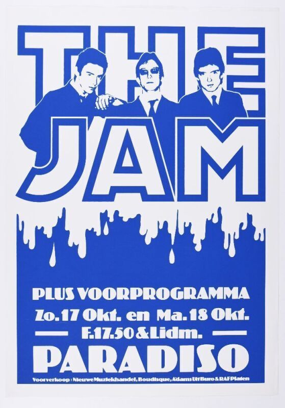 1982 The Jam Paul Weller The Paradiso Amsterdam Poster Near Mint 81