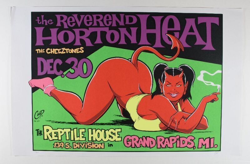 1996 Reverend Horton Heat The Reptile House LE Signed Coop Poster Near Mint 83