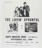 1966 Lovin Spoonful South Mountain Arena West Orange Cardboard Poster Extra Fine 65 Restored
