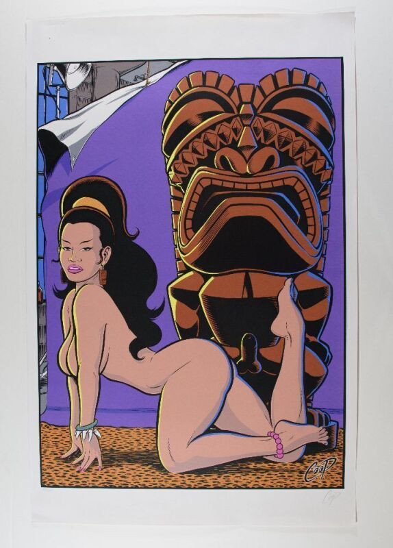 1997 Tiki Girl Art Print LE Signed Coop Poster Excellent 79