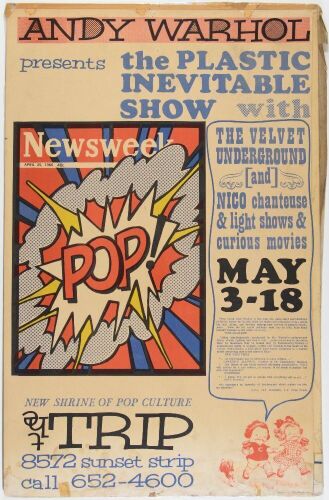 1966 AOR-3.56 Andy Warhol The Velvet Underground The Trip Los Angeles Poster Laminated