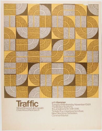 1970 Traffic Steve Winwood The Boston Tea Party Poster Extra Fine 67