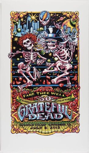 2015 AJ Masthay Grateful Dead Fare Thee Well Soldier Field LE Signed Masthay Poster Mint 95