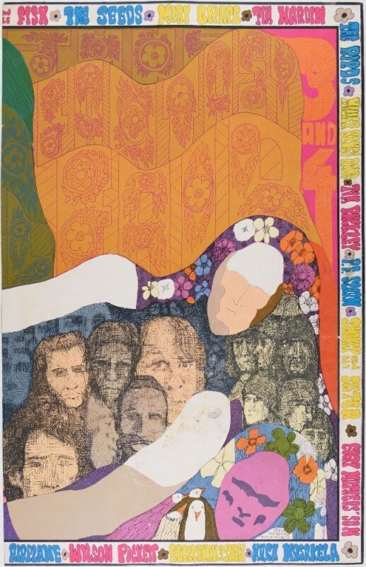 1967 AOR-2.318 The Doors Jefferson Airplane Magic Mountain Festival Mt Tamalpais Poster Extra Fine 65