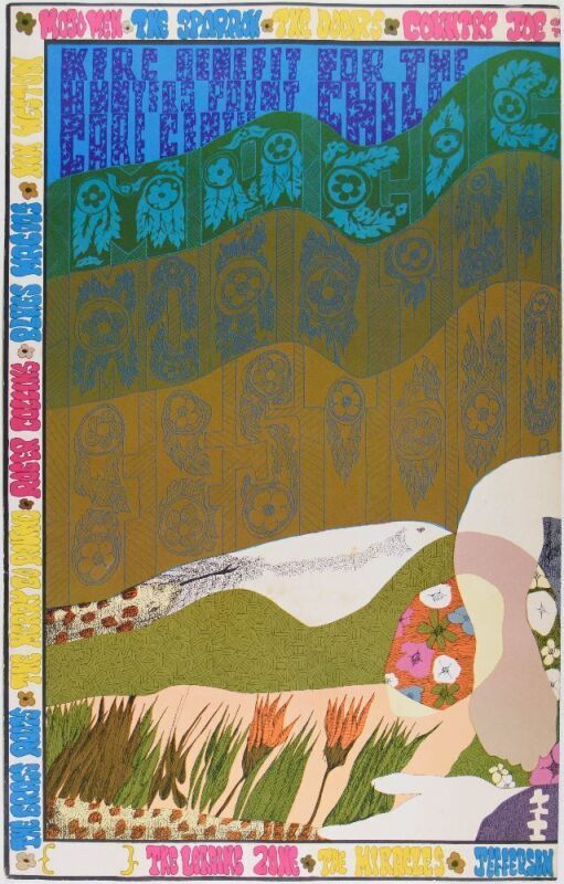 1967 AOR-2.317 The Doors Jefferson Airplane Magic Mountain Festival Mt Tamalpais Poster Extra Fine 67