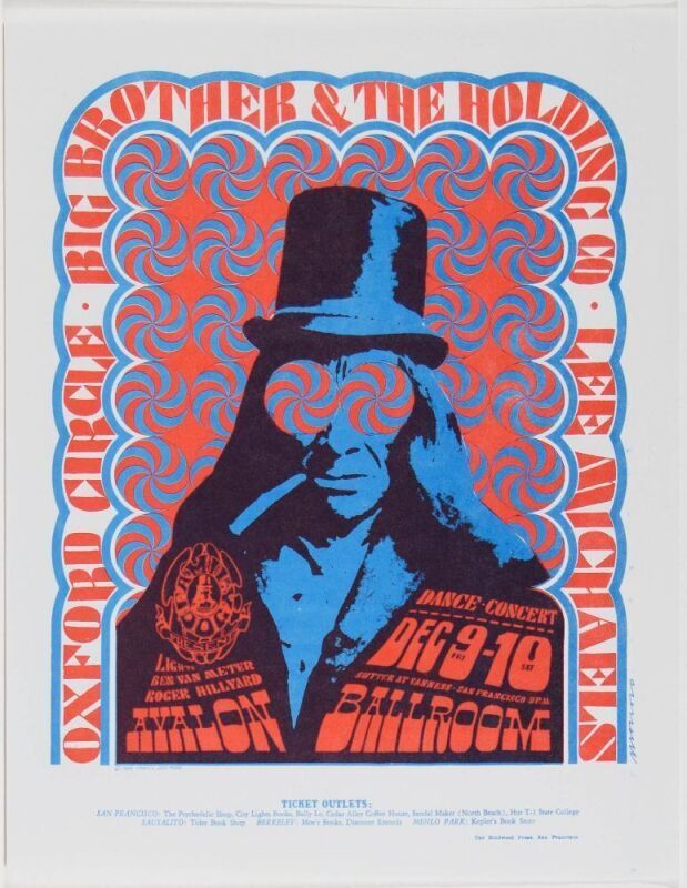 1966 FD-38 Big Brother Janis Joplin Oxford Circle Avalon Ballroom Handbill Near Mint 87