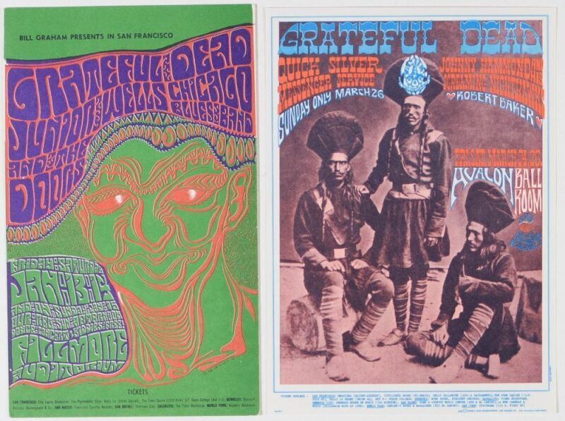 Lot of 2 San Francisco Grateful Dead Postcards Near Mint 87