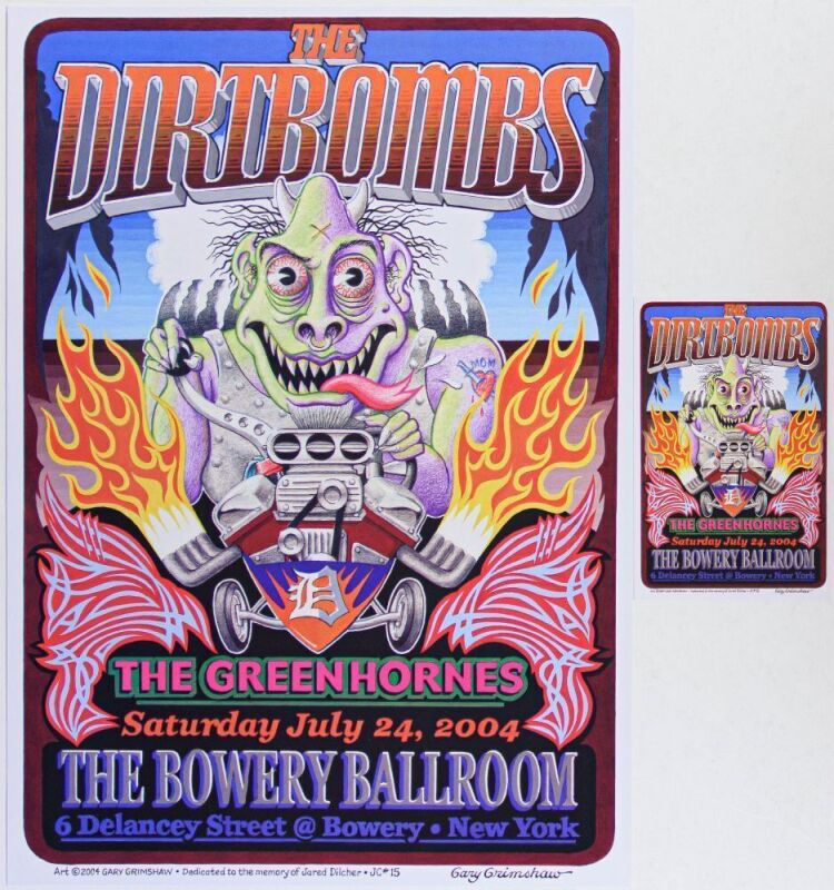 2004 Gary Grimshaw The Dirtbombs The Bowery Ballroom Poster & Card Mint 91