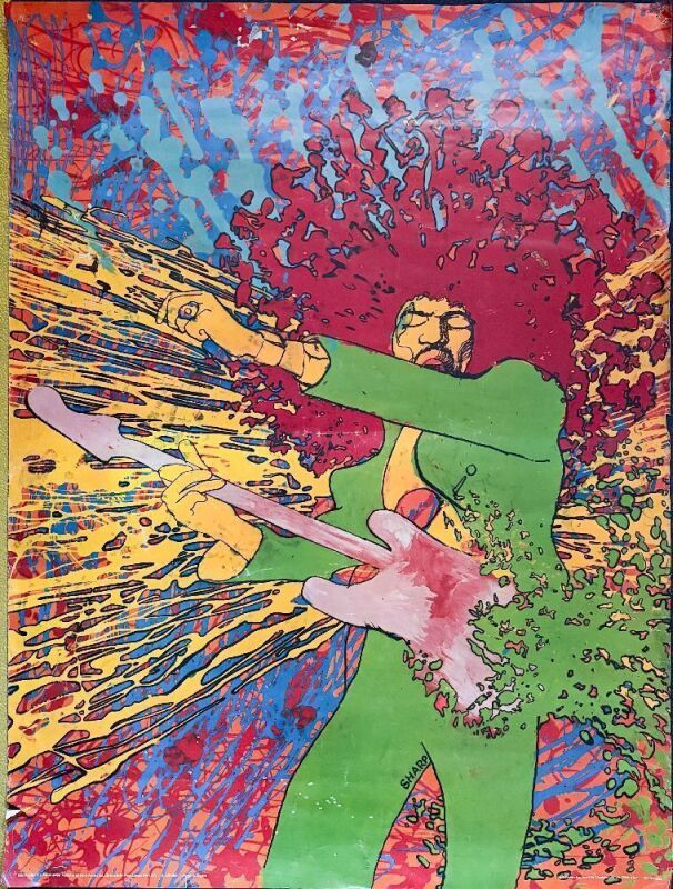 Martin Sharp Jimi Hendrix Explosion Second Printing Poster Extra Fine 63