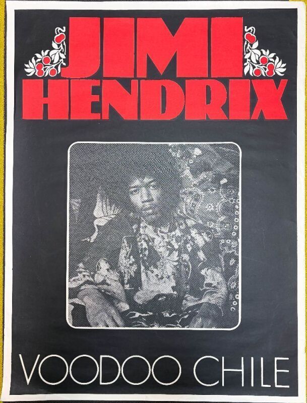 1980s Jimi Hendrix Voodoo Chile Headshop Poster Excellent 73