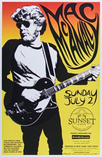 2023 Mac McAnally Sunset Cove Island Park AP Signed Jefferson Wood Poster Mint 91