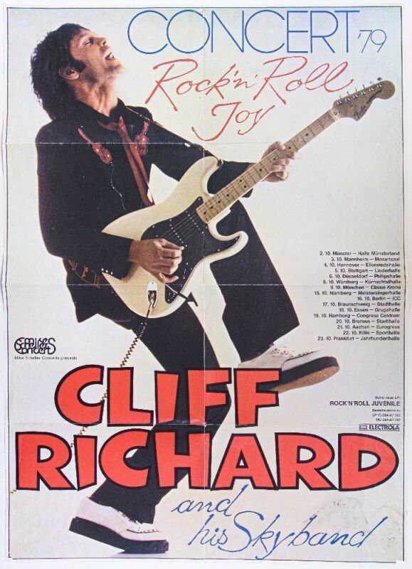 1979 Cliff Richard & His Skyband Germany Tour Poster Extra Fine 63