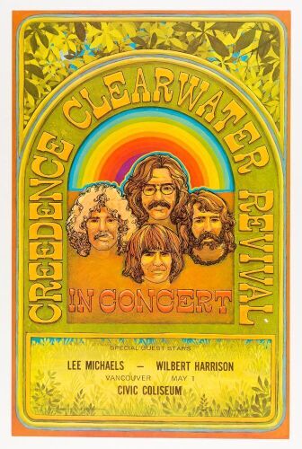 1970 Creedence Clearwater Revival Vancouver Civic Coliseum Poster Mint 91