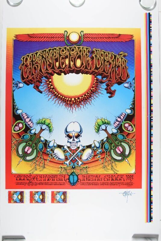 1969 AOR-2.24 Grateful Dead Aoxomoxoa Avalon Ballroom RP-5 Uncut Proof LE Poster Near Mint 87