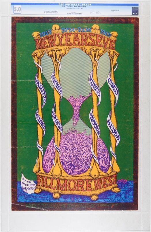 1968 BG-153 Vanilla Fudge Richie Havens Fillmore West Poster CGC 5.0