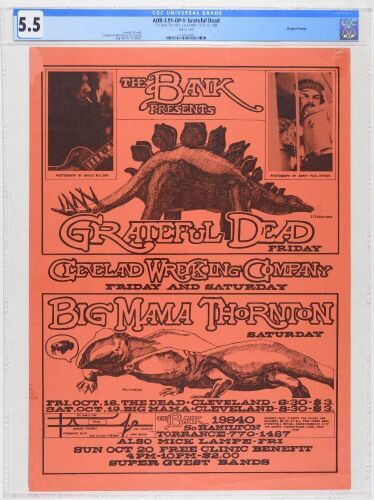 1968 AOR-3.91 Grateful Dead Big Mama Thornton The Bank Torrance Poster CGC 5.5