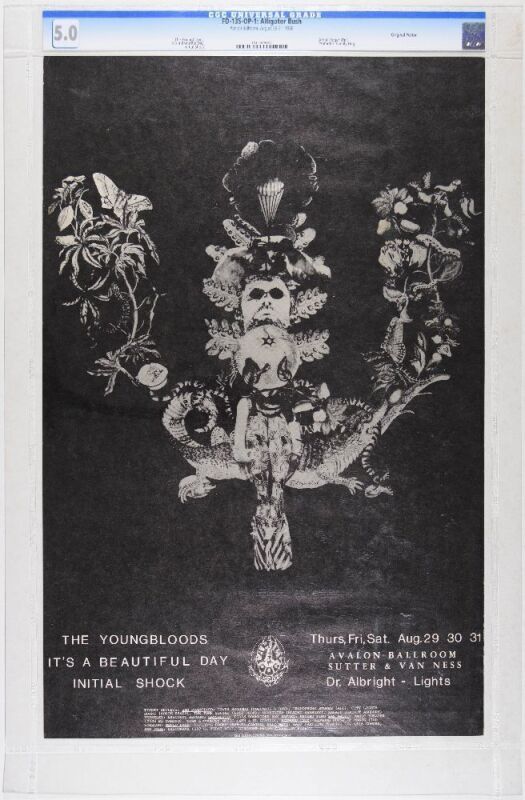 1968 FD-135 The Youngbloods It&rsquo;s A Beautiful Day Avalon Ballroom Poster CGC 5.0