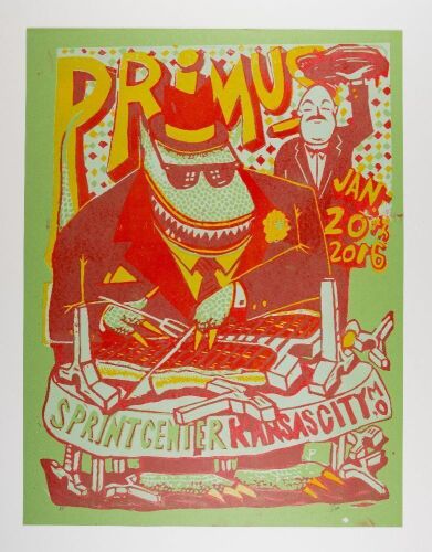2016 Primus Sprintcenter Artist's Proof Signed Pollock Poster Mint 91